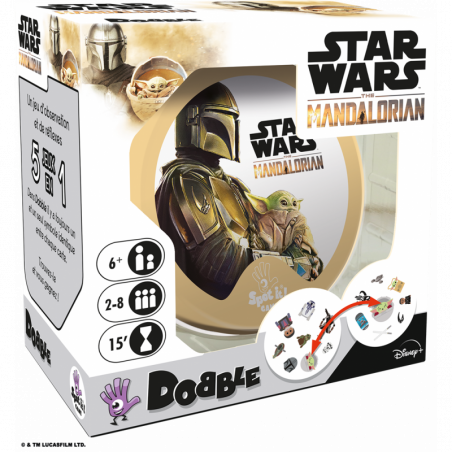 Dobble - Star Wars Mandalorian - Jeux de société - Blanc et doré