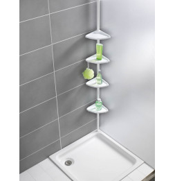 Etagère de douche télescopique 4 tablettes - Wenko - Blanc