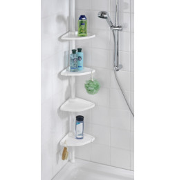 Etagère de douche télescopique 4 tablettes - Wenko - Blanc