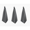 Lot de 3 torchons - Hono - 50 x 70 cm - Anthracite