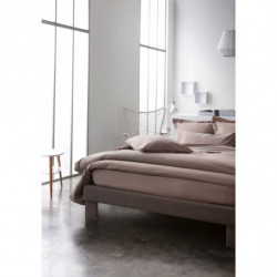 Drap housse en coton - 140 x 190 cm - 2 personnes - Beige