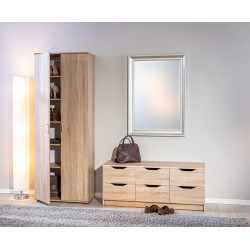 Armoire Allo - Imitation chêne - 70 x 34 x 189 cm - Beige