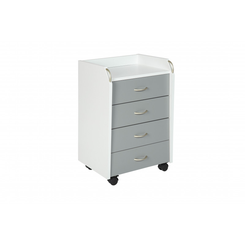 Caisson de bureau Printi - 40 x 36 x 65 cm - Blanc et gris