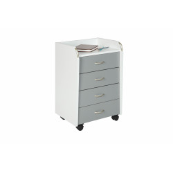 Caisson de bureau Printi - 40 x 36 x 65 cm - Blanc et gris