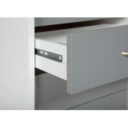 Caisson de bureau Printi - 40 x 36 x 65 cm - Blanc et gris