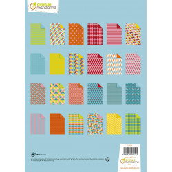 Lot de 96 feuilles de papier - Geometric - 21 x 1,8 x 29,7 cm - Multicolore