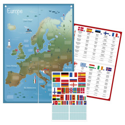 Apprendre les drapeaux européens - 23 x 4 x 16 cm - Jeux éducatifs