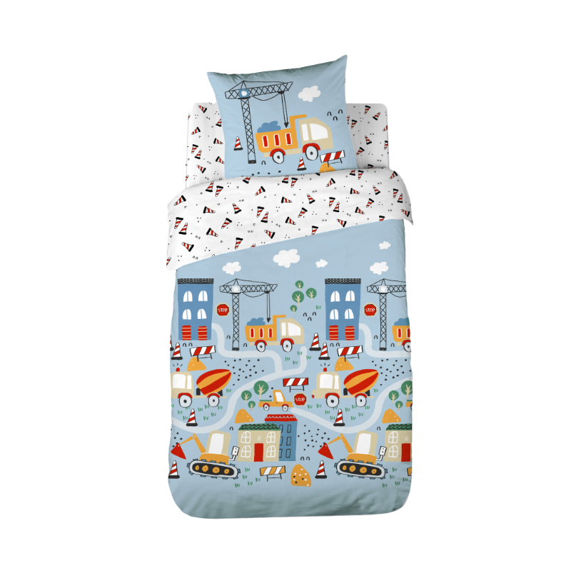 Parure de lit pour enfant en coton - Travaux - 140 x 200 cm