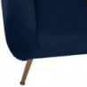 Fauteuil en velours "Solaro" - Bleu - 75 x 70 x 78 cm