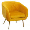 Fauteuil en velours "Solaro" - Jaune - 75 x 70 x 78 cm