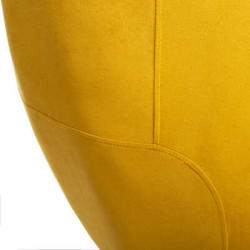 Fauteuil en velours "Solaro" - Jaune - 75 x 70 x 78 cm