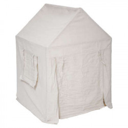 Maisonnette en pin et toile - 77,5 x 77,5 x 116 cm - Blanc