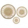 Lot de 3 décorations murales en roseau - D 38 cm - Beige