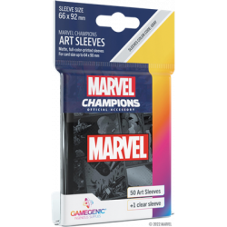 Protèges-cartes Black Marvel - Marvel Champions - 6,6 x 9,2 cm - 50 sachets