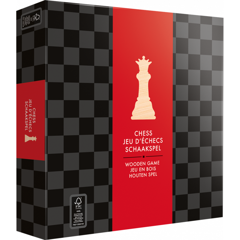 Jeu d'échecs Deluxe en bois - 35 x 35 cm - Jeux de stratégie