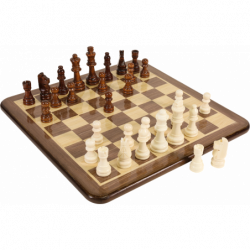 Jeu d'échecs Deluxe en bois - 35 x 35 cm - Jeux de stratégie