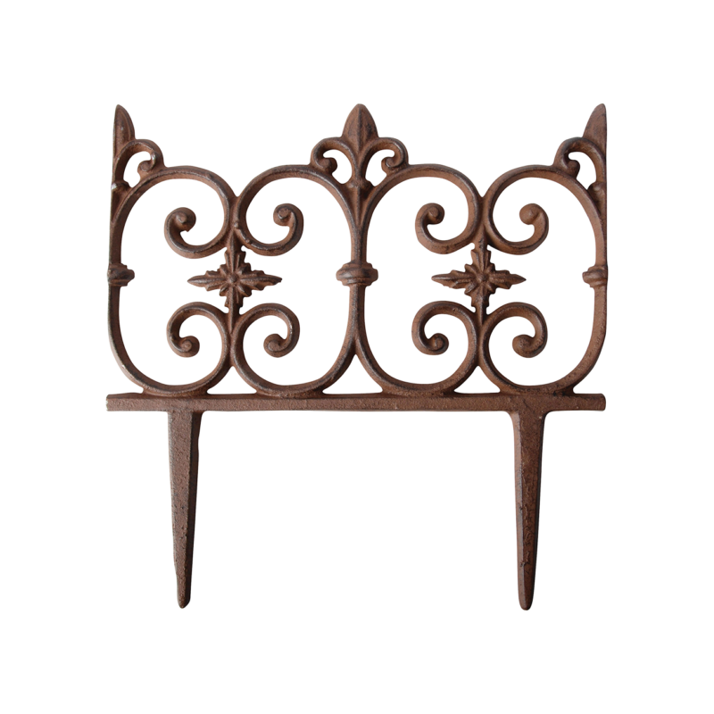 Bordurette de jardin en fonte - 26,3 x 27,5 cm - Cuivré
