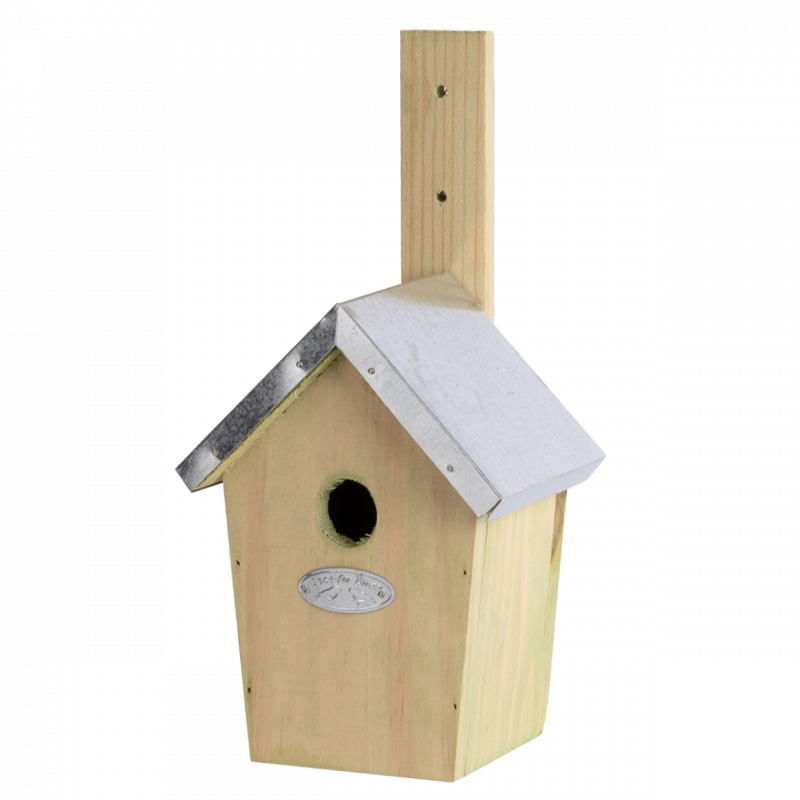 Nichoir en bois pour oiseaux - 12,6 x 15 x 30 cm - Beige