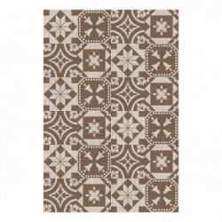 Tapis de jardin carreaux de ciment - 182 x 122 x 0,4 cm - Marron