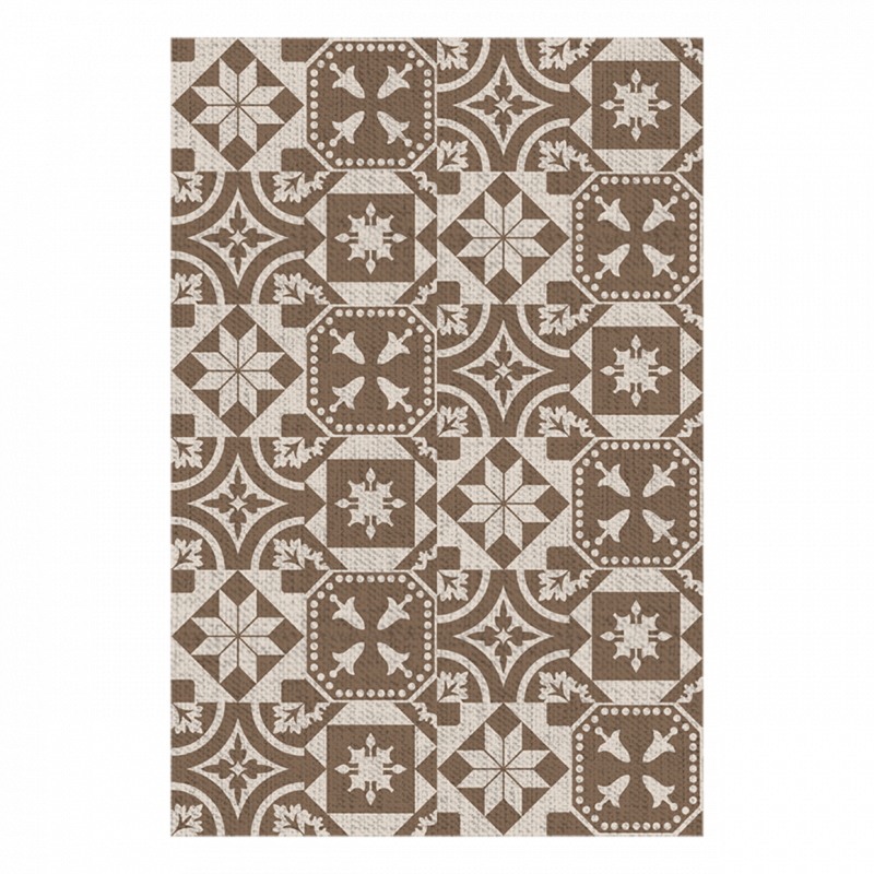 Tapis de jardin carreaux de ciment - 182 x 122 x 0,4 cm - Marron