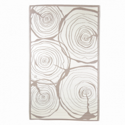 Tapis de jardin rectangulaire cernes de croissance - 182 x 122 x 0,4 cm - Beige