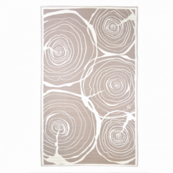 Tapis de jardin rectangulaire cernes de croissance - 182 x 122 x 0,4 cm - Beige