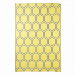 Tapis de jardin nid d'abeille - 182 x 122 x 0,4 cm - Jaune
