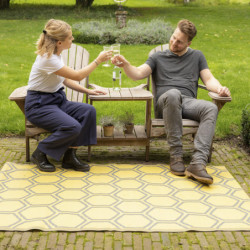 Tapis de jardin nid d'abeille - 182 x 122 x 0,4 cm - Jaune