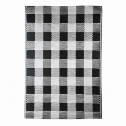 Tapis de jardin à carreaux - 182 x 122 x 0,4 cm - Noir/ Blanc