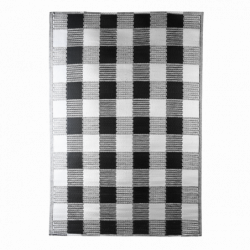 Tapis de jardin à carreaux - 182 x 122 x 0,4 cm - Noir/ Blanc