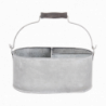 Soucoupe 3 compartiments en zinc patiné - 21,7 x 29,4 x 15,7 cm - Gris