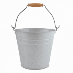 Seau en zinc patiné 5 litres - 22,4 x 26,4 x 21,7 cm - Gris