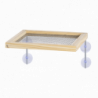 Table d'alimentation de fenêtre pour oiseaux - L 16,9 x l 24,3 x H 12,6 cm - Beige