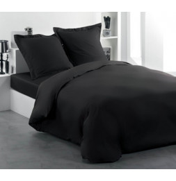 Housse de couette 100% coton - 220 x 240 cm - Noir charbon