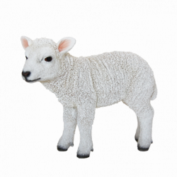 Figurine décorative - Agneau debout - H 23 cm - Blanc