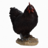 Figurine décorative intérieur ou extérieur - Poule debout - H 19,8 cm - Noir