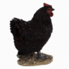 Figurine décorative intérieur ou extérieur - Poule debout - H 19,8 cm - Noir