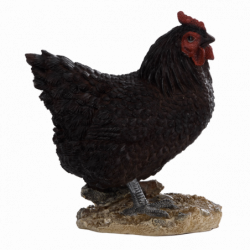 Figurine décorative intérieur ou extérieur - Poule debout - H 19,8 cm - Noir