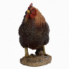 Figurine décorative intérieur ou extérieur - Poule debout - H 19,8 cm - Marron foncé