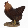 Figurine décorative intérieur ou extérieur - Poule debout - H 19,8 cm - Marron foncé