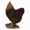 Figurine décorative intérieur ou extérieur - Poule debout - H 19,8 cm - Marron foncé