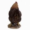 Figurine décorative intérieur ou extérieur - Poule debout - H 19,8 cm - Marron foncé