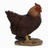 Figurine décorative intérieur ou extérieur - Poule debout - H 19,8 cm - Marron foncé