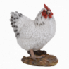 Figurine décorative intérieur ou extérieur - Poule debout - H 19,8 cm - Blanc