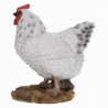 Figurine décorative intérieur ou extérieur - Poule debout - H 19,8 cm - Blanc