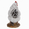 Figurine décorative intérieur ou extérieur - Poule debout - H 19,8 cm - Blanc