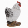 Figurine décorative intérieur ou extérieur - Poule debout - H 19,8 cm - Blanc