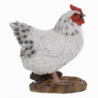 Figurine décorative intérieur ou extérieur - Poule debout - H 19,8 cm - Blanc