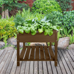 Carré potager en bois - 78,8 x 78,8 x 78 cm - Marron