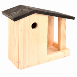 Nichoir et mangeoire 2 en 1 - 13,7 x 27,8 x 24,4 cm - Beige